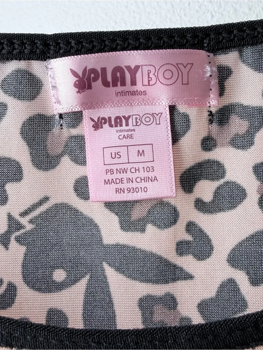 PLAYBOY Black & Blush Y2K Leopard Print Chemise